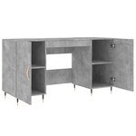 vidaXL Bureau gris béton 140x50x75 cm bois d'ingénierie