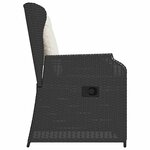 vidaXL Banc de jardin avec coussin 2 Pièces Noir Poly rotin