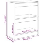 vidaXL Bibliothèque Chêne noir 60 x 30 x 72 cm Bois d'ingénierie