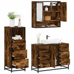 vidaXL Ensemble de meubles de salle de bain 3 Pièces Chêne fumé