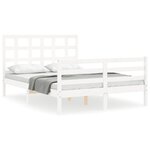 vidaXL Cadre de lit sans matelas blanc 140x200 cm bois massif