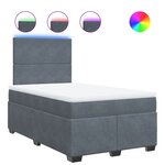 vidaXL Sommier à lattes de lit et matelas gris foncé 120x190cm velours