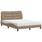 vidaXL Lit avec matelas Hvar cappuccino 140x190 cm similicuir