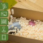 Pack and Move - Particules de Calage pour carton - 20 L - Protection Déménagement et Expédition - Chips Naturelle de maïs pour Emballer Protéger