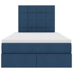 vidaXL Lit de rangement LED avec matelas Bleu 120 x 190 cm Tissu