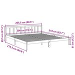 vidaXL Cadre de lit extra long sans matelas 200x210 cm bois massif pin