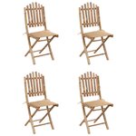 vidaXL Mobilier à dîner d'extérieur pliable 5 Pièces avec coussins bambou