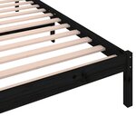 vidaXL Cadre de lit Bois de pin massif 90x200 cm Noir