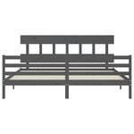 vidaXL Cadre de lit sans matelas gris 200x200 cm bois massif