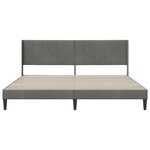 vidaXL Cadre de lit avec tête de lit Gris foncé 200 x 200 cm Velours