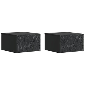 vidaXL Table d'appoint murale 2 Pièces Noir 34 5 x 33 x 20 cm
