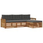 vidaXL Ensemble de canapés d'extérieur 4 pc Naturel et Anthracite