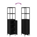 Set de meubles pour la salle de bain 2 pièces en bois d'ingénierie chêne noir