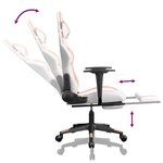 vidaXL Chaise de jeu avec repose-pied Blanc et rose Similicuir