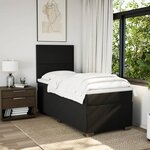 vidaXL Sommier à lattes de lit et matelas Noir 80x200 cm Tissu