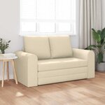 vidaXL Canapé-Lit Crème 148 x 71 x 83 cm tissu