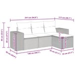 vidaXL Salon de jardin avec coussins 4 Pièces beige résine tressée