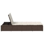 vidaXL Transat avec coussin flottant marron résine tressée