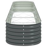 vidaXL Lit surélevé de jardin 400x80x44 cm Acier galvanisé Gris