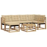 vidaXL Ensemble de canapés d'extérieur 7 pc Blanc et Beige