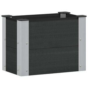 vidaXL Jardinière surélevée Noir 50 x 30 x 36 cm WPC et Aluminium