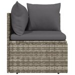 vidaXL Canapé d'angle de jardin et coussin Gris 57x57x56 cm Poly rotin