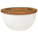 vidaXL Table basse blanc 50x27 cm bois de récupération massif