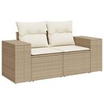 vidaXL Salon de jardin 11 Pièces avec coussins beige résine tressée