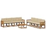 vidaXL Ensemble de canapés d'extérieur 9 pc Naturel et Beige