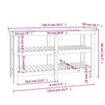 vidaXL Banc de travail Marron miel 142 5x50x80 cm Bois de pin massif