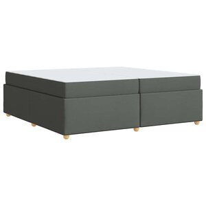 vidaXL Cadre de lit avec matelas Gris foncé 200 x 200 cm tissu