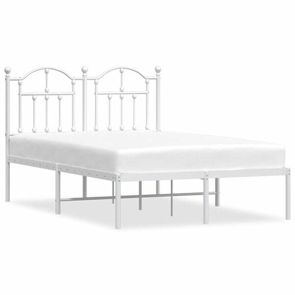 vidaXL Cadre de lit métal sans matelas et tête de lit blanc 120x190 cm
