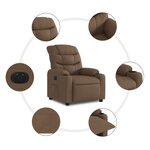 vidaXL Fauteuil inclinable électrique Marron Tissu