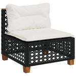 vidaXL Salon de jardin 11 Pièces avec coussins noir résine tressée
