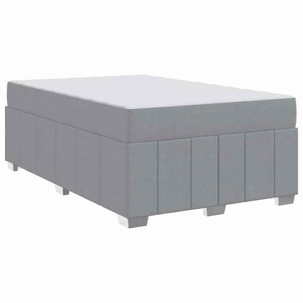 vidaXL Cadre de lit avec matelas Gris clair 120 x 200 cm tissu
