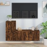 vidaXL Ensemble de meubles TV 2 Pièces Chêne fumé Bois d'ingénierie