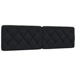 vidaXL Coussin de tête de lit noir 180 cm tissu
