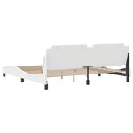vidaXL Cadre de lit sans matelas Zadar blanc 200x200 cm similicuir