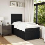 vidaXL Sommier à lattes de lit avec matelas Noir 90x200 cm Velours
