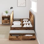vidaXL Lit de stockage en bois ancien 90x190 cm