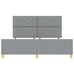vidaXL Cadre de lit avec tête de lit Gris clair 180 x 200 cm tissu
