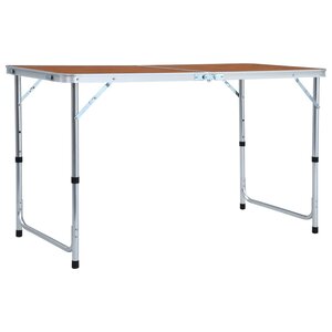 vidaXL Table pliable de camping Aluminium 120x60 cm