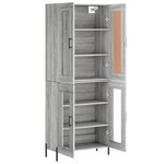 vidaXL Buffet haut Sonoma gris 69 5x34x180 cm Bois d'ingénierie