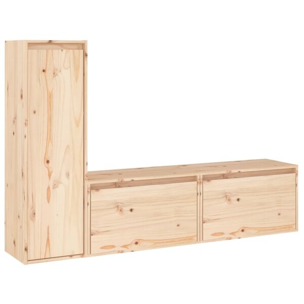 vidaXL Meubles TV 3 Pièces Bois massif de pin