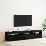 Coffres TV vidaXL 2 Pièces avec lumières LED en bois d'ingénierie noir chêne