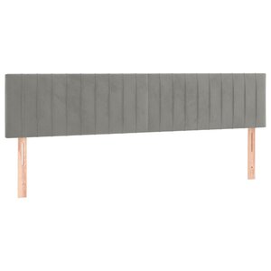 vidaXL Têtes de lit 2 Pièces Gris clair 80x5x78/88 cm Velours