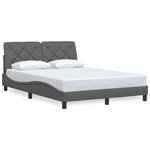 vidaXL Cadre de lit sans matelas gris foncé 140x190 cm tissu