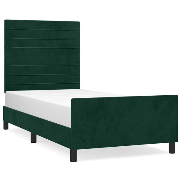vidaXL Cadre de lit sans matelas vert foncé 80x200 cm velours