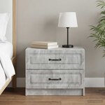 vidaXL Cabinet de chevet avec tiroir Gris béton 62 x 34 5 x 44 5 cm