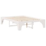 vidaXL Cadre de lit surélevé Blanc 150 x 200 cm Bois massif en pin